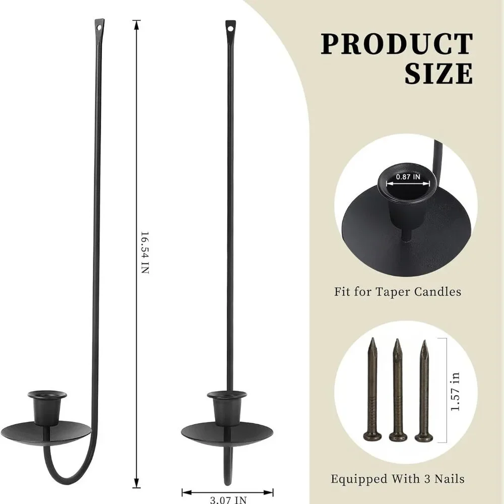Elegant Cream Taper Candles - Set of 2